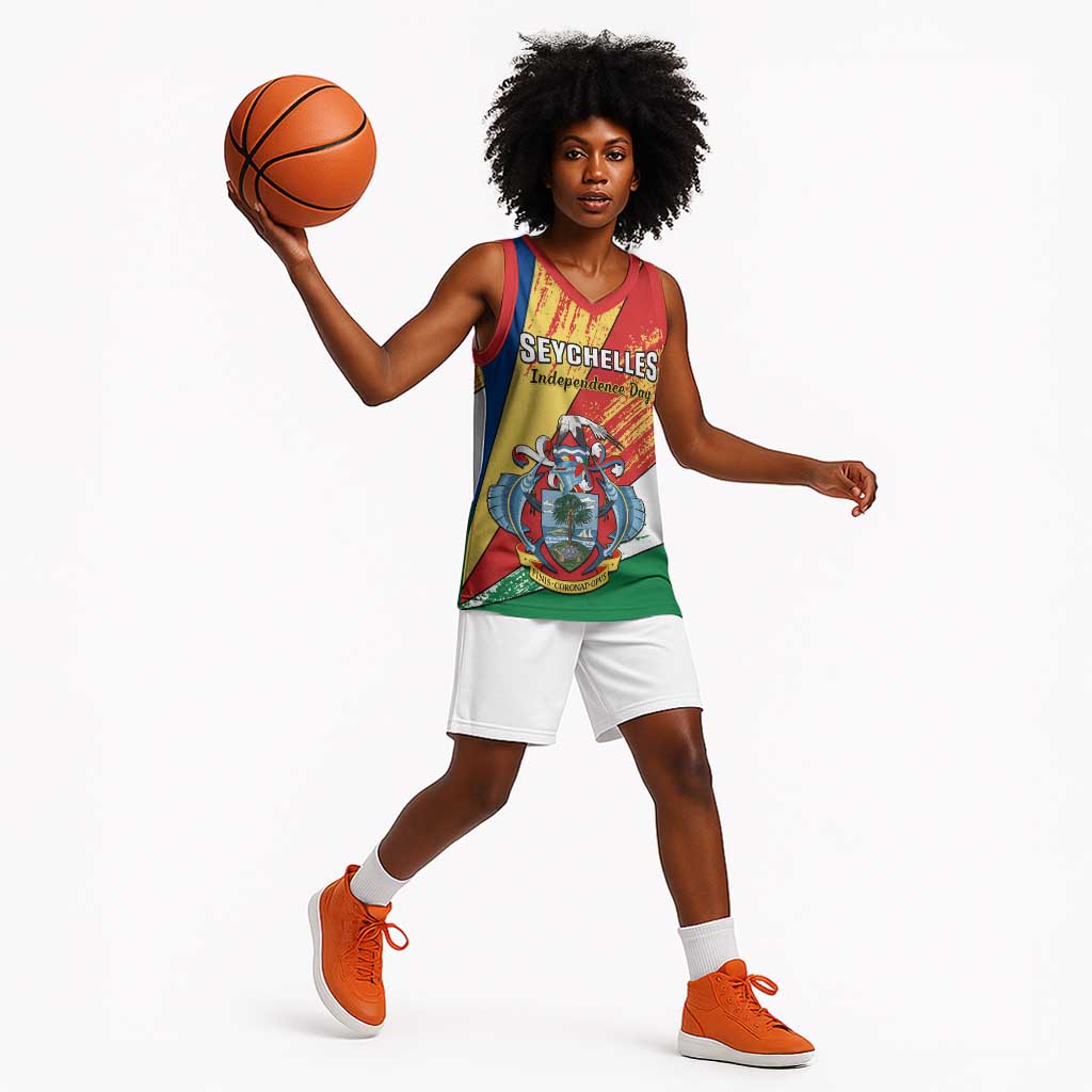 29 June Seychelles Independence Day Basketball Jersey Flag Style - African Pride