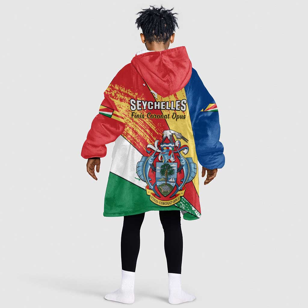 29 June Seychelles Independence Day KId Wearable Blanket Hoodie Flag Style