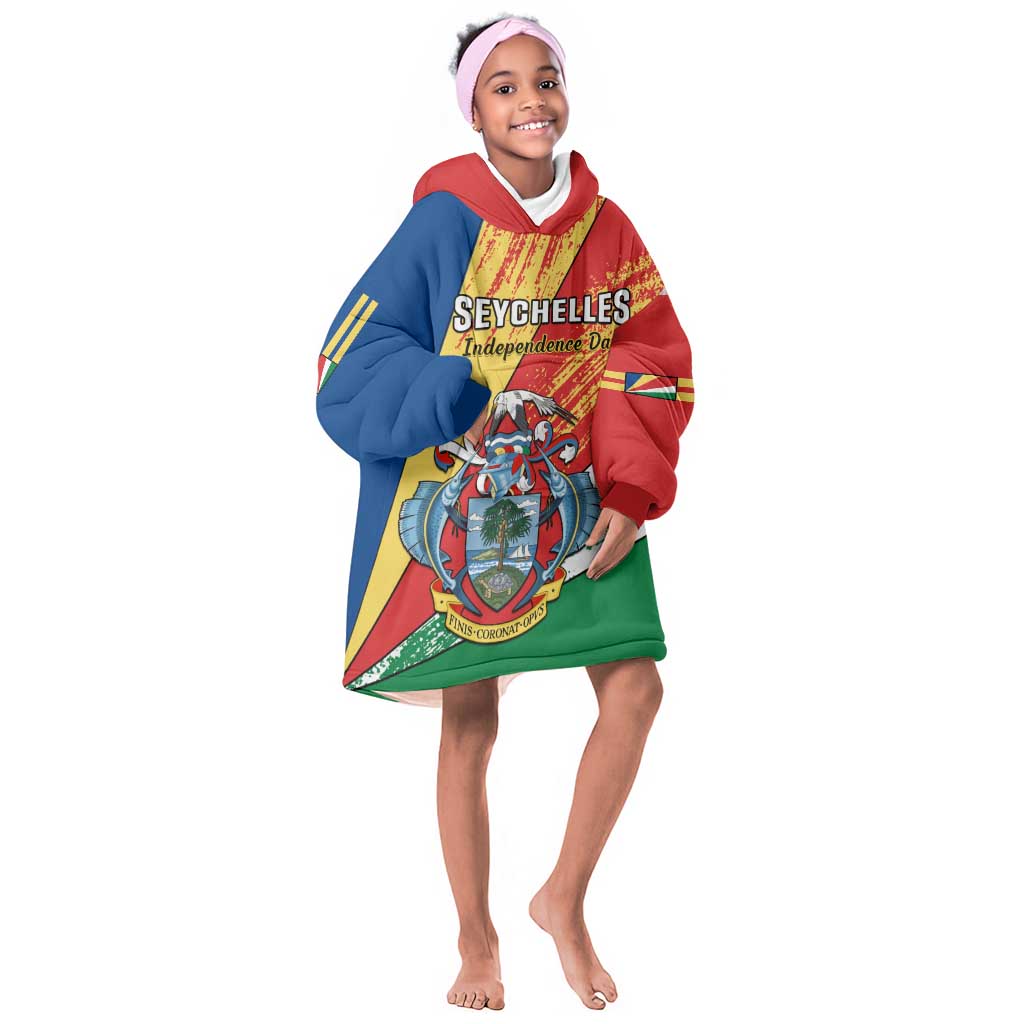 29 June Seychelles Independence Day KId Wearable Blanket Hoodie Flag Style