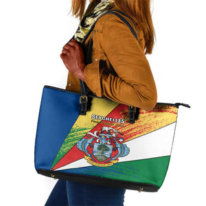29 June Seychelles Independence Day Leather Tote Bag Flag Style