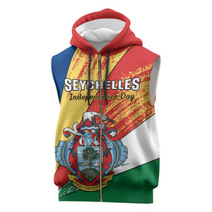 29 June Seychelles Independence Day Sleeveless Zip Hoodie Flag Style - African Pride