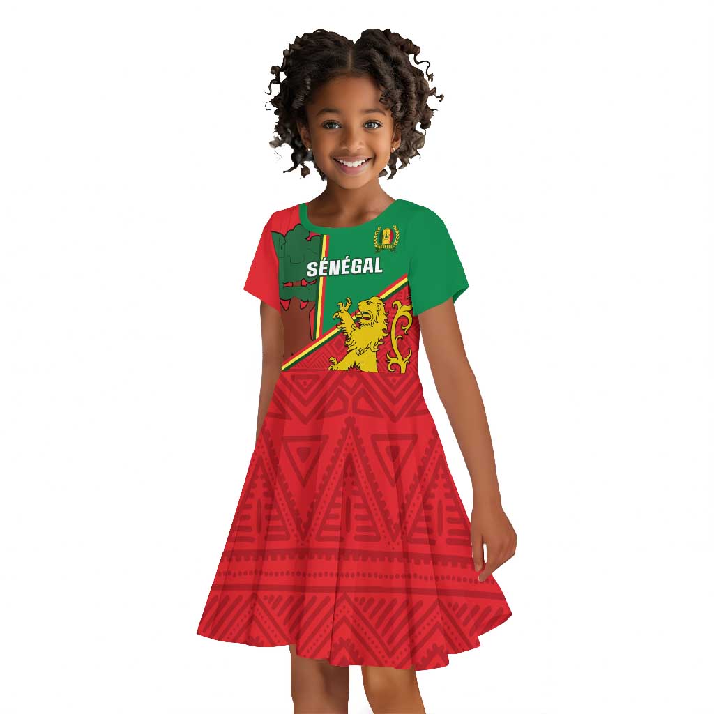 Senegal Football Kid Short Sleeve Dress 2024 Go Champions Lions De La Teranga