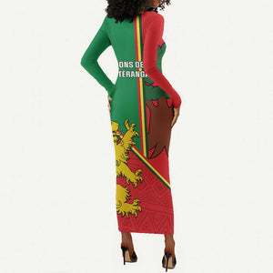 Senegal Football Long Sleeve Bodycon Dress 2024 Go Champions Lions De La Teranga LT14