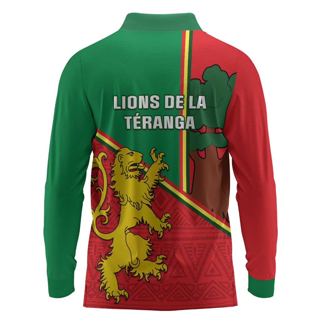 Senegal Football Long Sleeve Polo Shirt 2024 Go Champions Lions De La Teranga