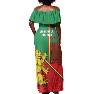 Senegal Football Off Shoulder Maxi Dress 2024 Go Champions Lions De La Teranga