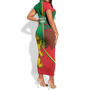 Senegal Football Short Sleeve Bodycon Dress 2024 Go Champions Lions De La Teranga LT14