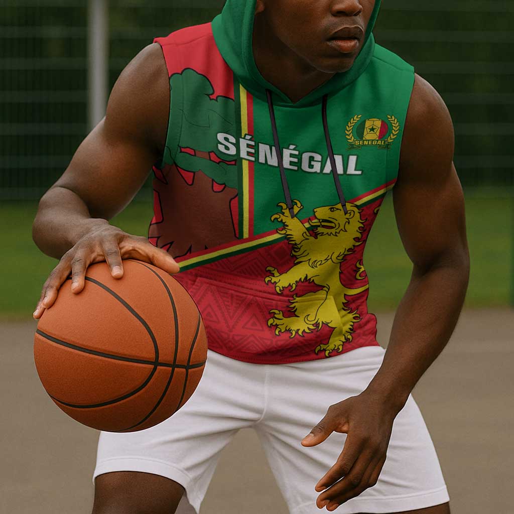 Senegal Football Sleeveless Hoodie 2024 Go Champions Lions De La Teranga - African Pride