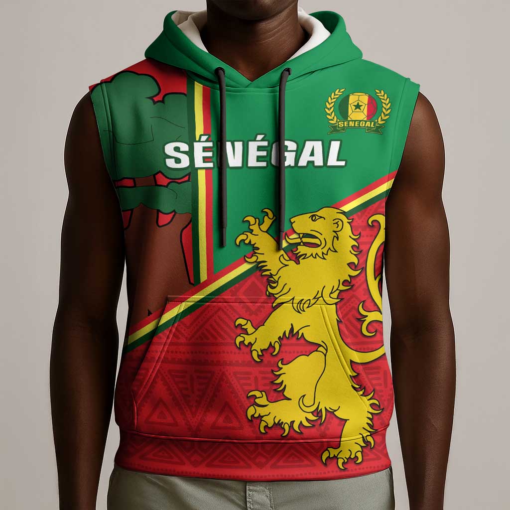 Senegal Football Sleeveless Hoodie 2024 Go Champions Lions De La Teranga - African Pride