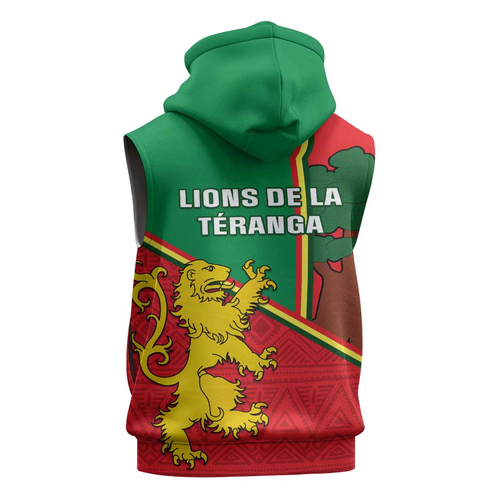 Senegal Football Sleeveless Zip Hoodie 2024 Go Champions Lions De La Teranga - African Pride