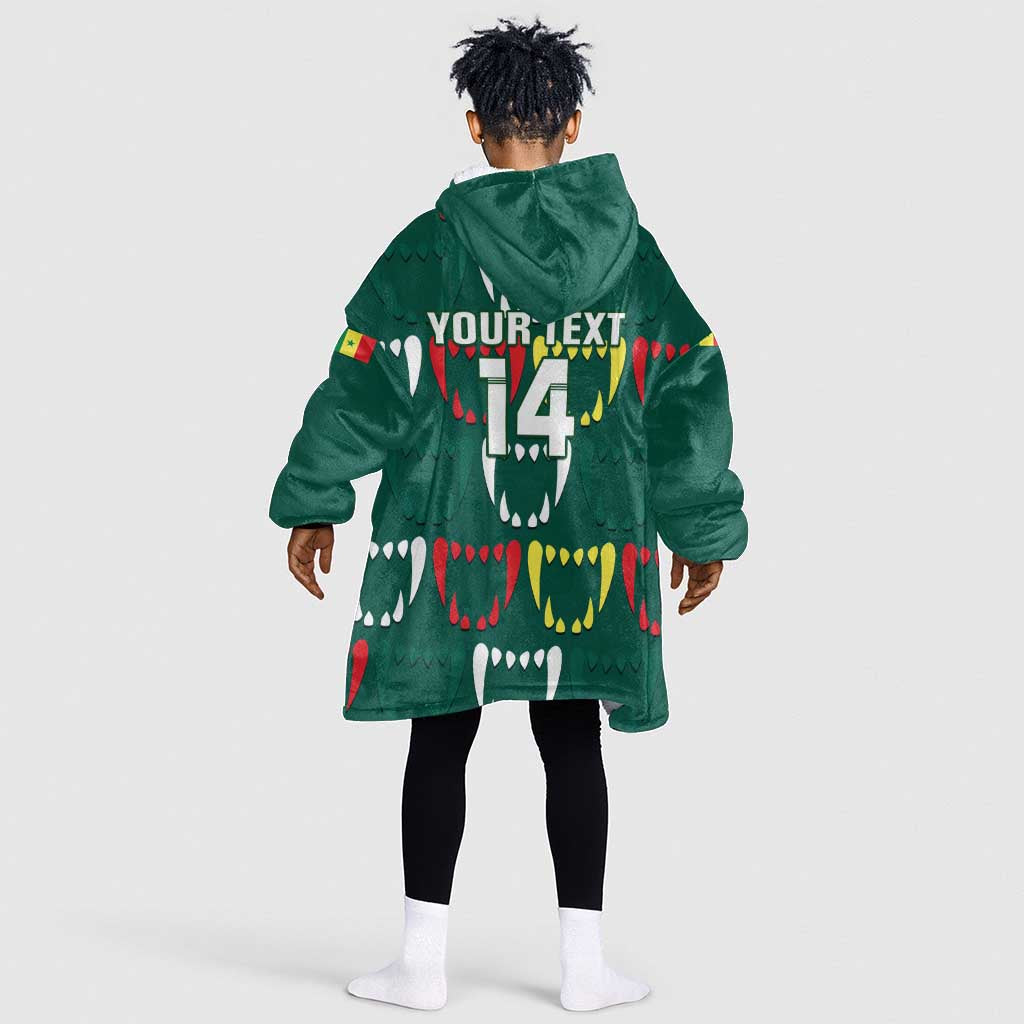 Custom Senegal Football KId Wearable Blanket Hoodie 2024 Culture Pour Home Style