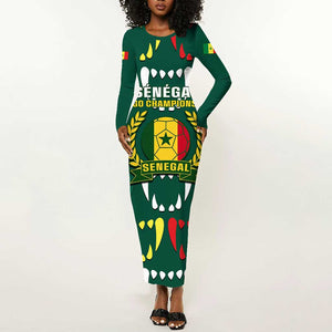 Custom Senegal Football Long Sleeve Bodycon Dress 2024 Culture Pour Home Style LT14