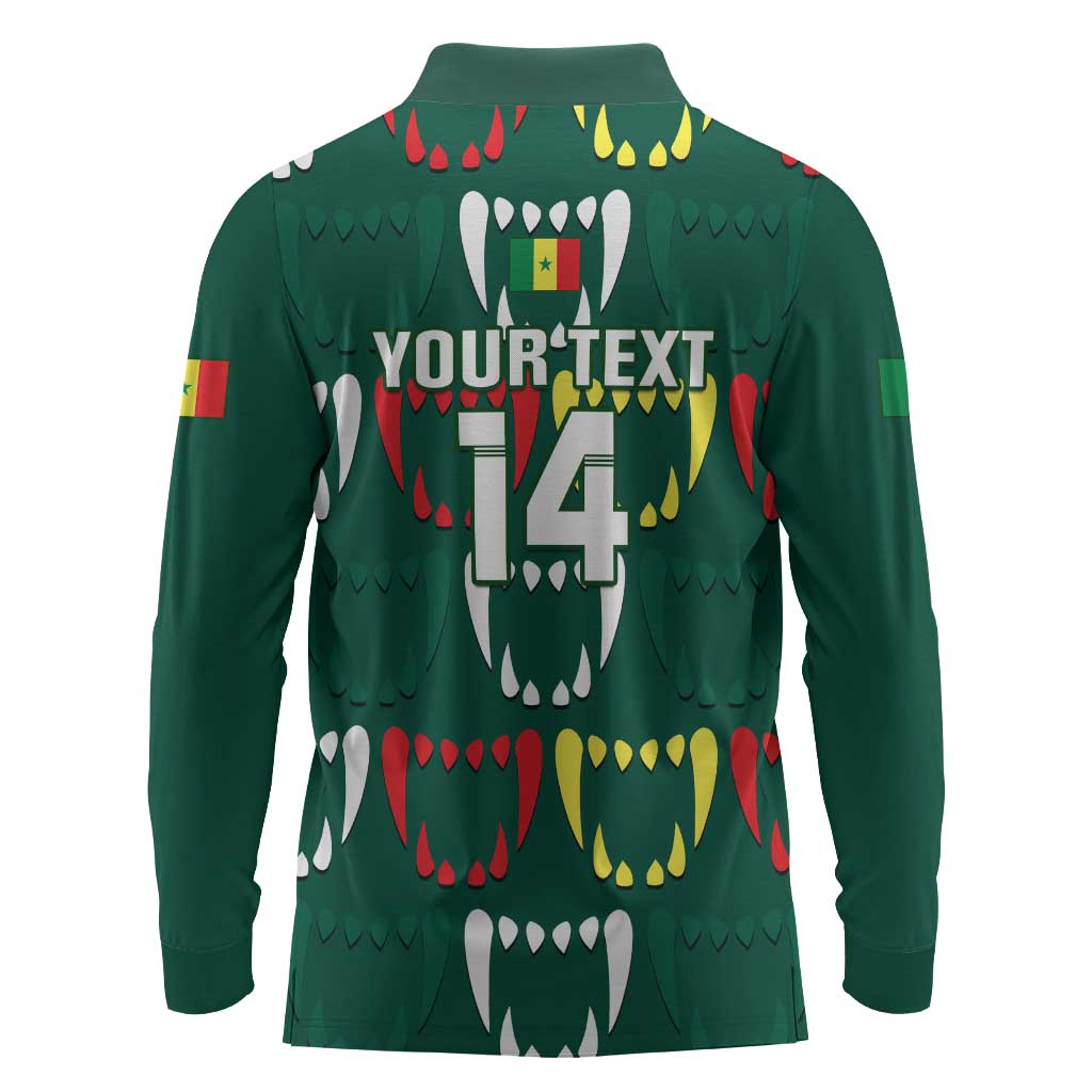 Custom Senegal Football Long Sleeve Polo Shirt 2024 Culture Pour Home Style