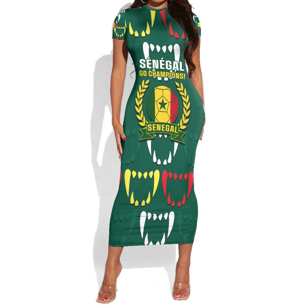 Custom Senegal Football Short Sleeve Bodycon Dress 2024 Culture Pour Home Style LT14