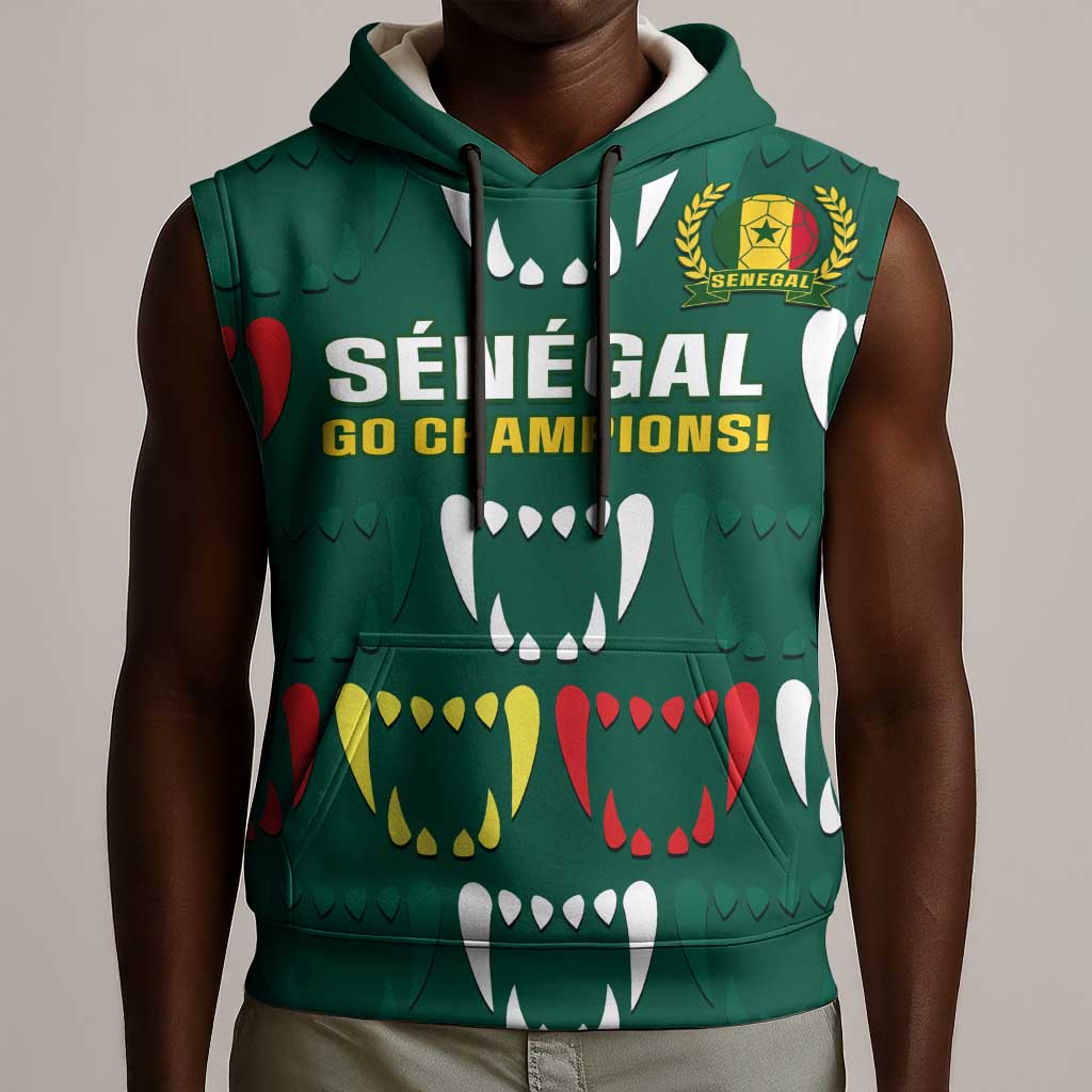 Custom Senegal Football Sleeveless Hoodie 2024 Culture Pour Home Style - African Pride