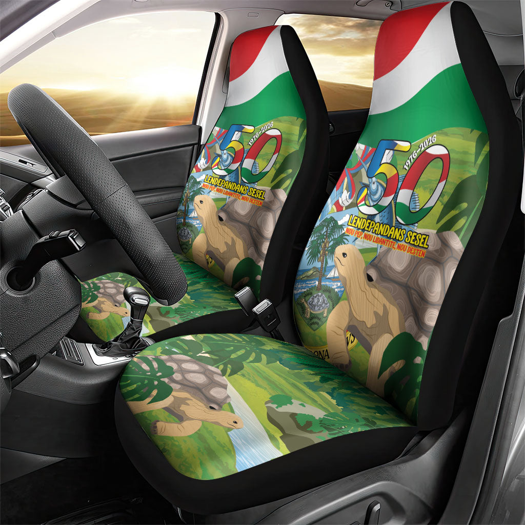 Seychelles National Day Car Seat Cover 50 Years Anniversary Lendepandans Sesel