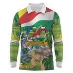Seychelles National Day Personalized Long Sleeve Polo Shirt 50 Years Anniversary Lendepandans Sesel