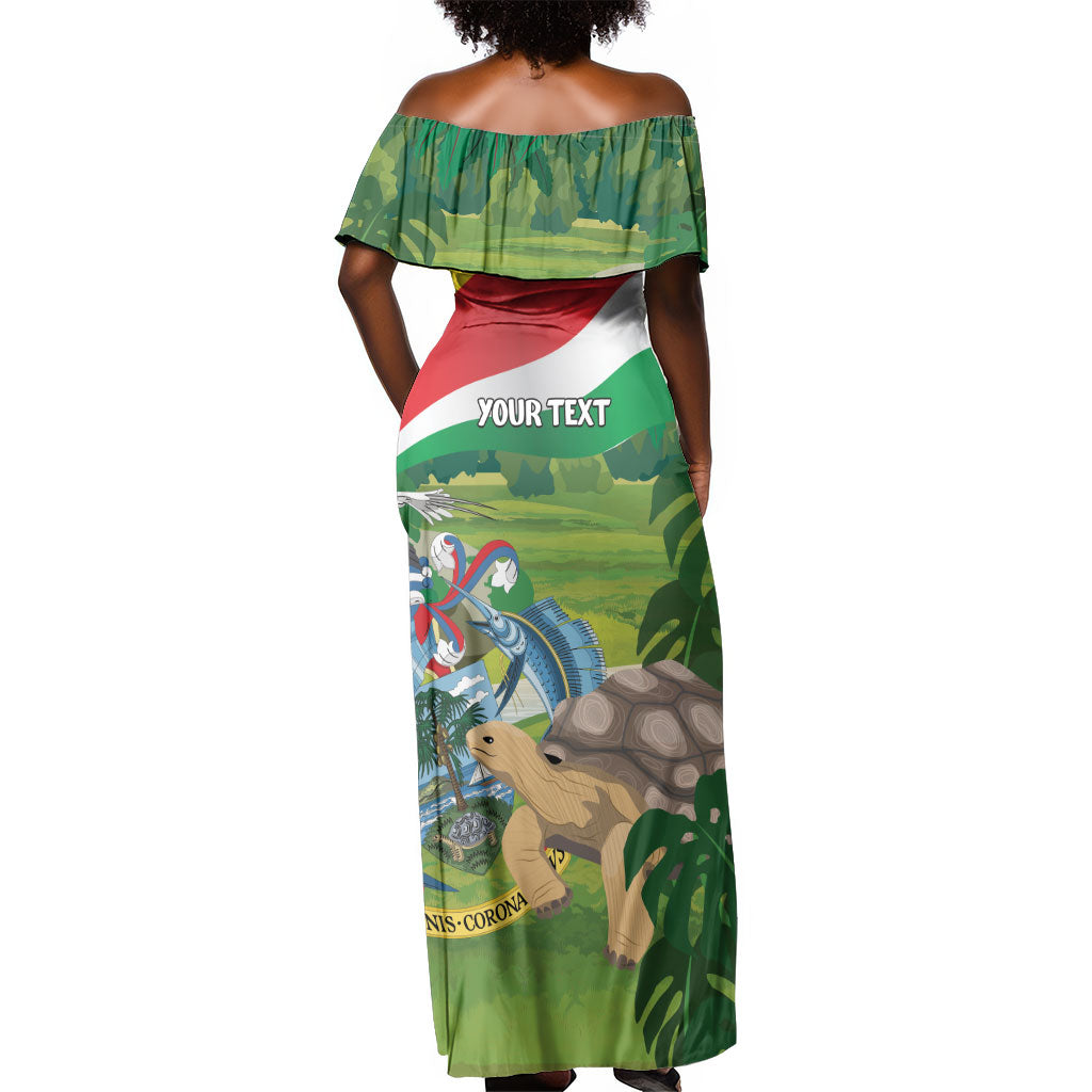 Seychelles National Day Personalized Off Shoulder Maxi Dress 50 Years Anniversary Lendepandans Sesel