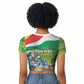 Seychelles National Day Personalized Raglan Cropped T shirt 50 Years Anniversary Lendepandans Sesel