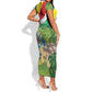 Seychelles National Day Personalized Short Sleeve Bodycon Dress 50 Years Anniversary Lendepandans Sesel