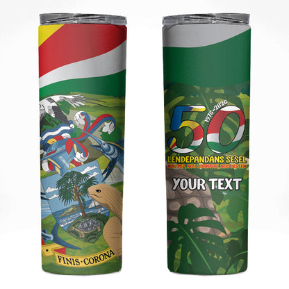 Seychelles National Day Personalized Skinny Tumbler 50 Years Anniversary Lendepandans Sesel
