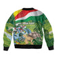 Seychelles National Day Personalized Sleeve Zip Bomber Jacket 50 Years Anniversary Lendepandans Sesel