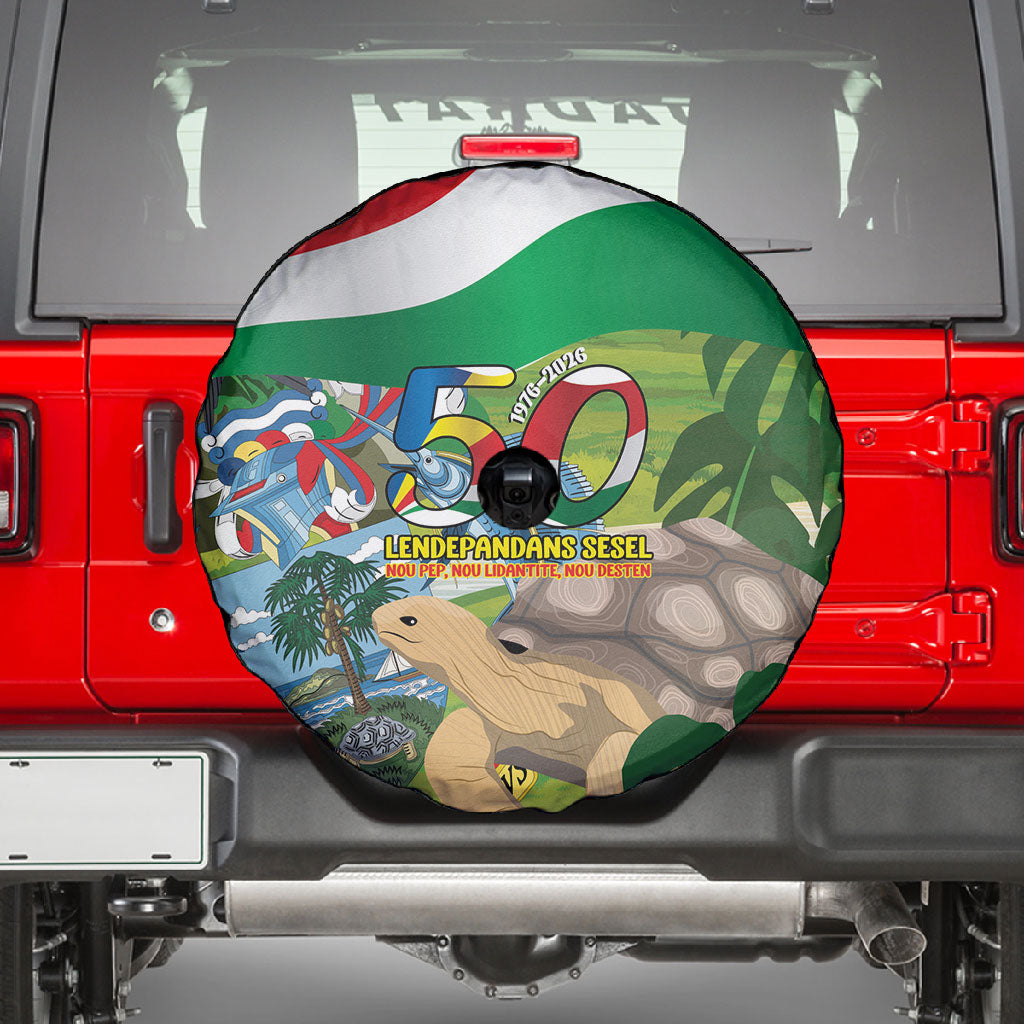 Seychelles National Day Spare Tire Cover 50 Years Anniversary Lendepandans Sesel