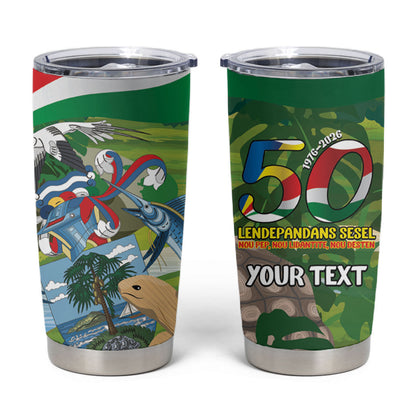 Seychelles National Day Personalized Tumbler Cup 50 Years Anniversary Lendepandans Sesel