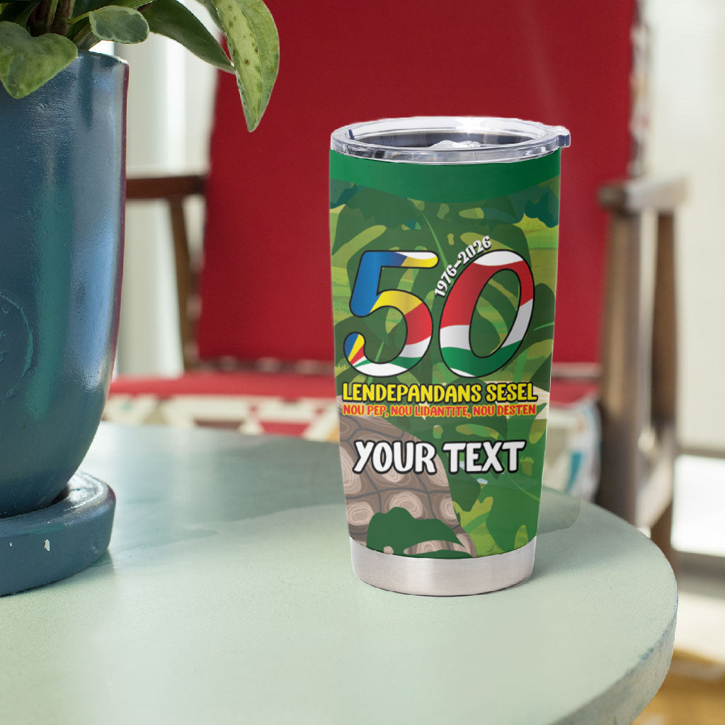 Seychelles National Day Personalized Tumbler Cup 50 Years Anniversary Lendepandans Sesel