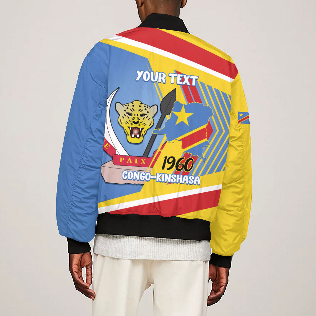 DR Congo Independence Day Personalized Bomber Jacket Congo-Kinshasa Coat Of Arms Style