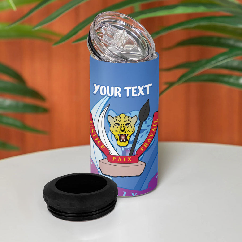 DR Congo Independence Day Personalized 4 in 1 Can Cooler Tumbler Congo-Kinshasa Coat Of Arms Style