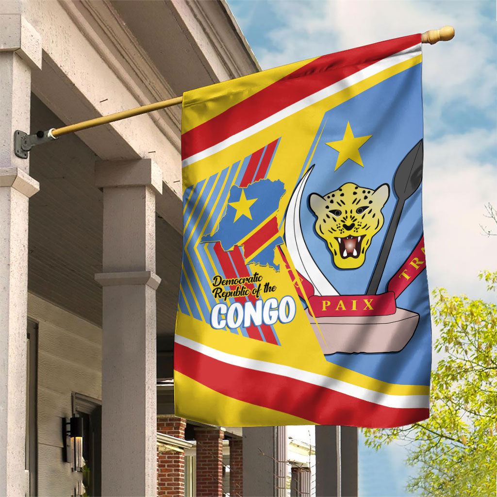 DR Congo Independence Day Garden Flag Congo-Kinshasa Coat Of Arms Style