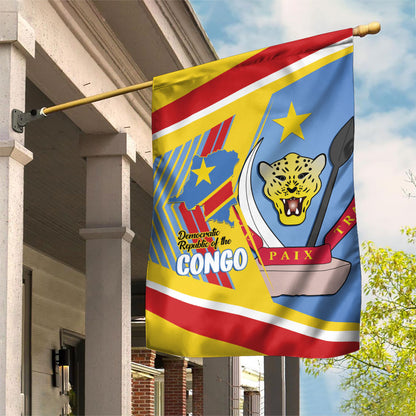 DR Congo Independence Day Garden Flag Congo-Kinshasa Coat Of Arms Style