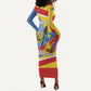 DR Congo Independence Day Personalized Long Sleeve Bodycon Dress Congo-Kinshasa Coat Of Arms Style