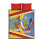 DR Congo Independence Day Quilt Bed Set Congo-Kinshasa Coat Of Arms Style