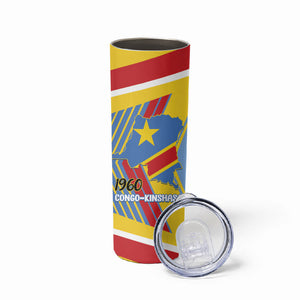 DR Congo Independence Day Personalized Skinny Tumbler Congo-Kinshasa Coat Of Arms Style