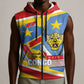 DR Congo Independence Day Personalized Sleeveless Zip Hoodie Congo-Kinshasa Coat Of Arms Style