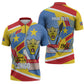 DR Congo Independence Day Personalized Zipper Polo Shirt Congo-Kinshasa Coat Of Arms Style