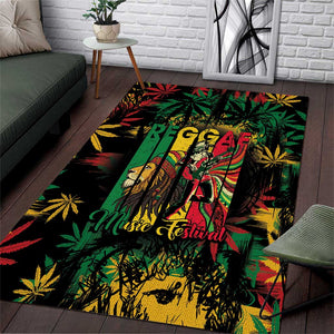 Jamaica Reggae Festival Area Rug One Love Rastafari Culture - African Pride
