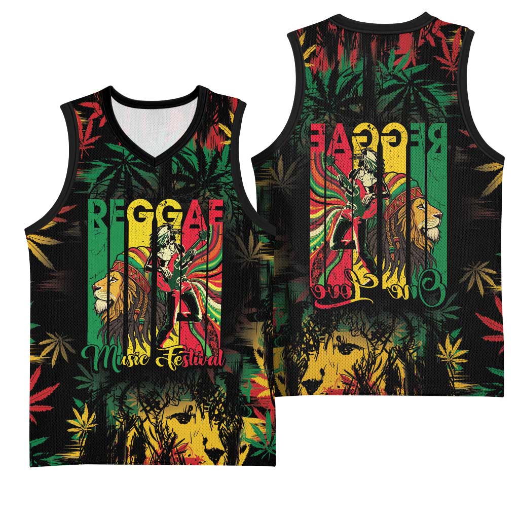 Jamaica Reggae Festival Basketball Jersey One Love Rastafari Culture - African Pride