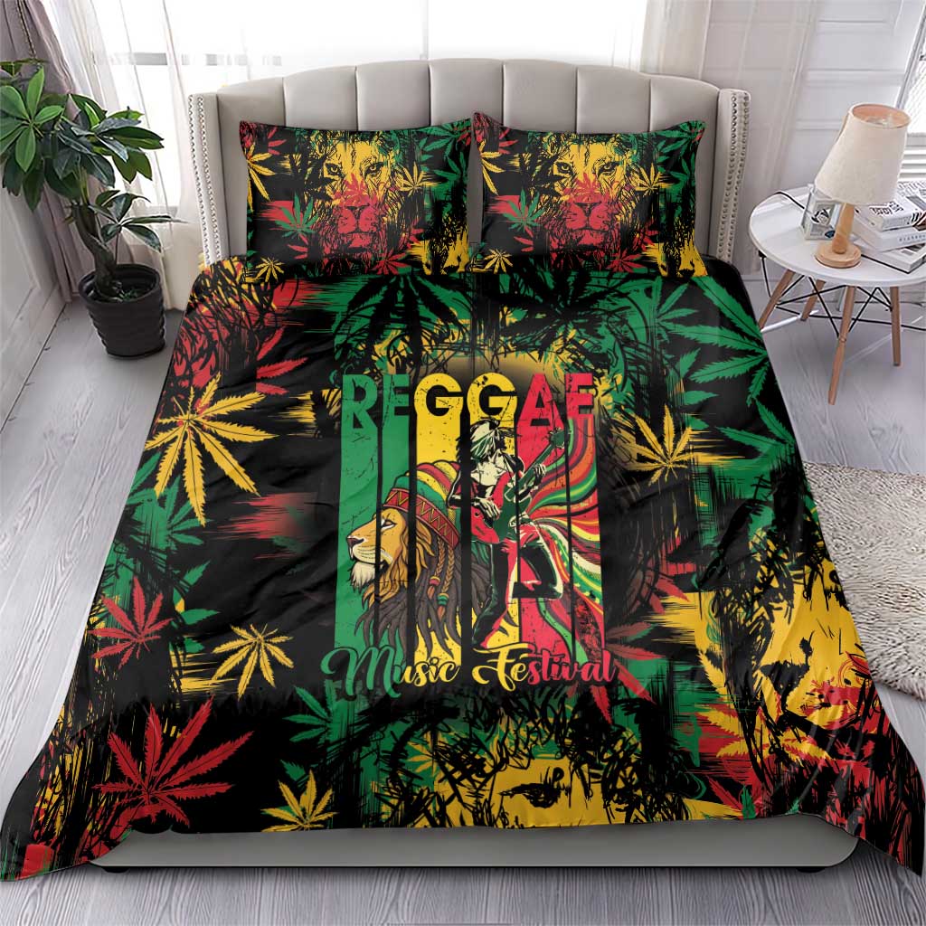 Jamaica Reggae Festival Bedding Set One Love Rastafari Culture - African Pride