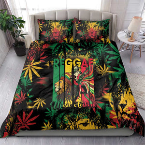 Jamaica Reggae Festival Bedding Set One Love Rastafari Culture - African Pride