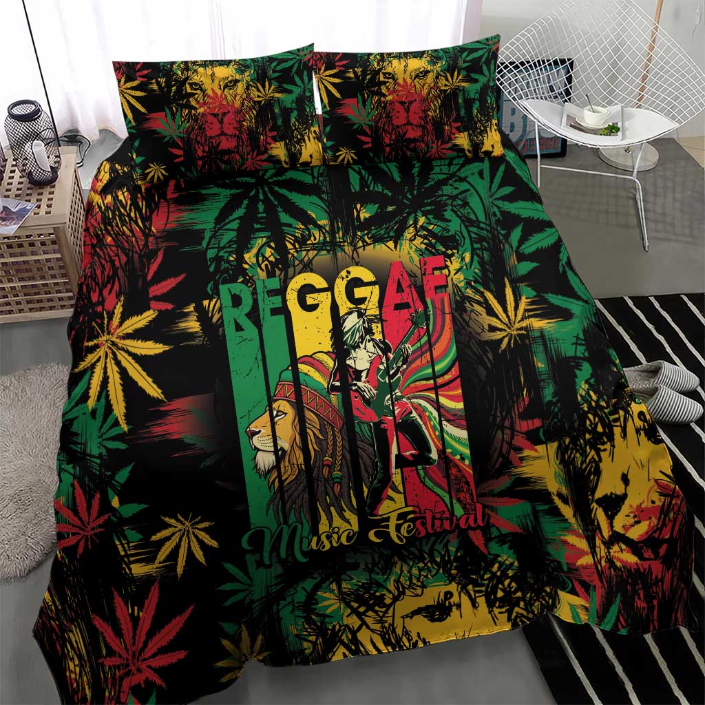 Jamaica Reggae Festival Bedding Set One Love Rastafari Culture - African Pride