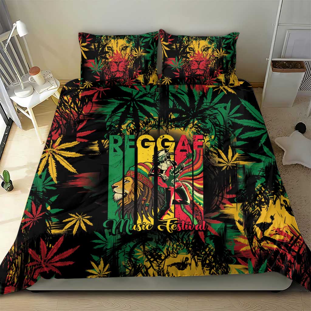 Jamaica Reggae Festival Bedding Set One Love Rastafari Culture - African Pride