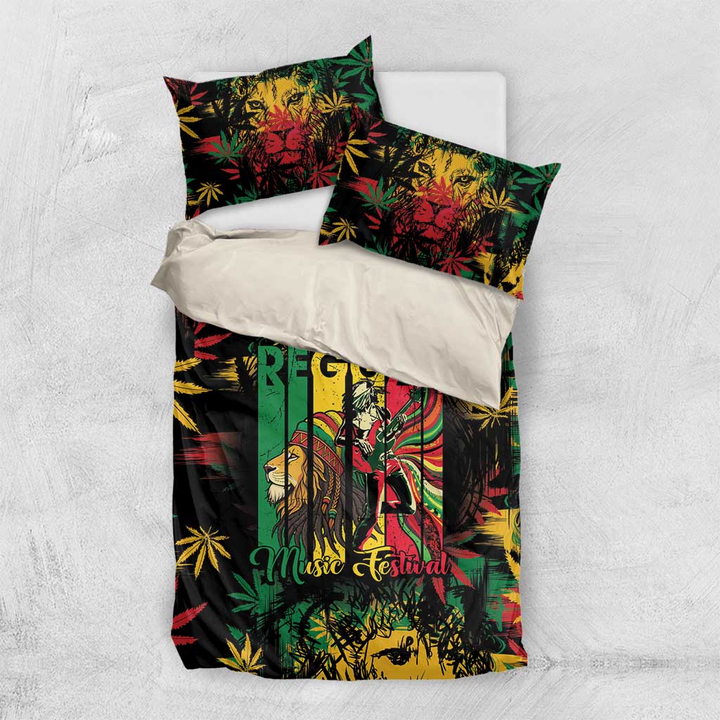 Jamaica Reggae Festival Bedding Set One Love Rastafari Culture - African Pride