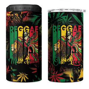 Jamaica Reggae Festival 4 in 1 Can Cooler Tumbler One Love Rastafari Culture - African Pride