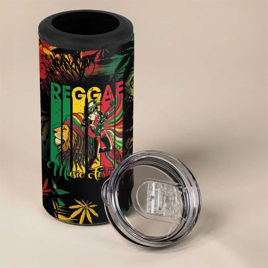 Jamaica Reggae Festival 4 in 1 Can Cooler Tumbler One Love Rastafari Culture - African Pride