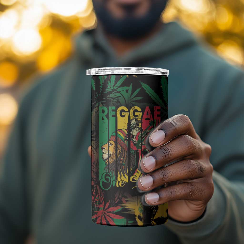 Jamaica Reggae Festival 4 in 1 Can Cooler Tumbler One Love Rastafari Culture - African Pride