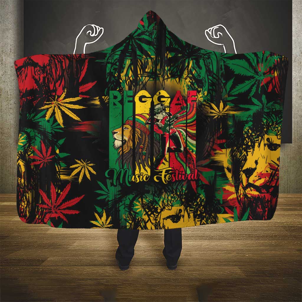 Jamaica Reggae Festival Hooded Blanket One Love Rastafari Culture - African Pride