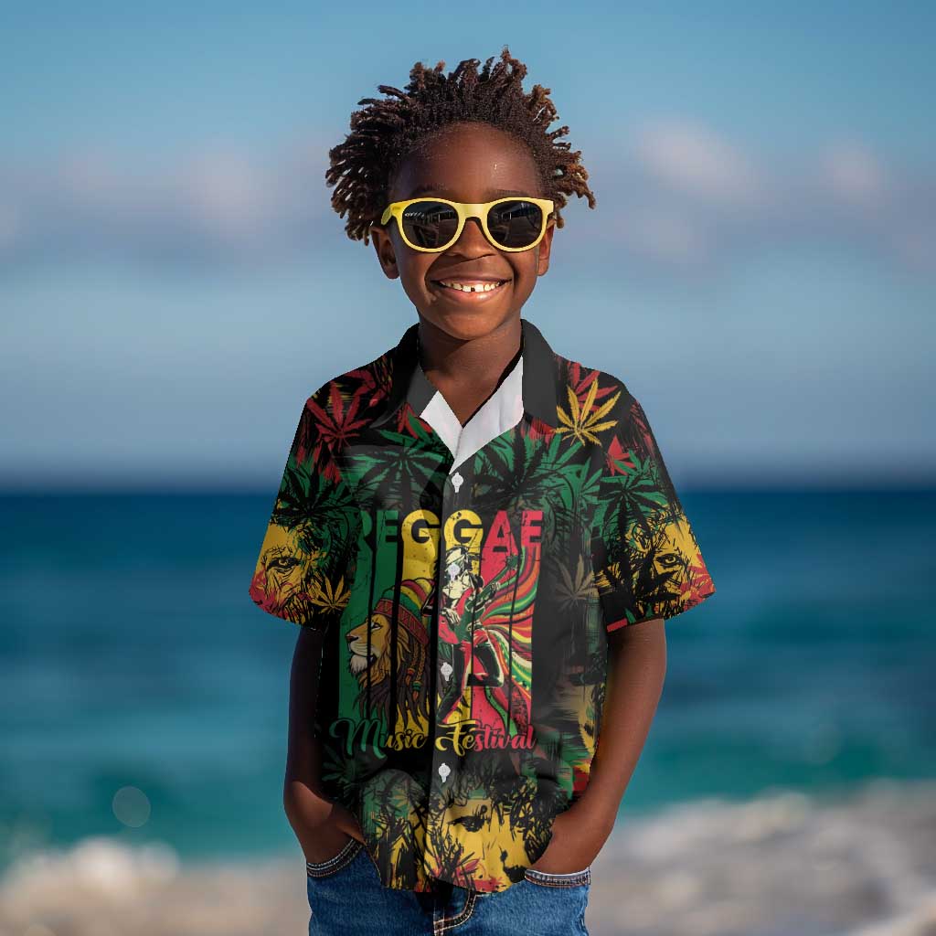 Jamaica Reggae Festival Kid Hawaiian Shirt One Love Rastafari Culture - African Pride