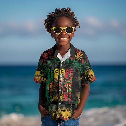 Jamaica Reggae Festival Kid Hawaiian Shirt One Love Rastafari Culture - African Pride